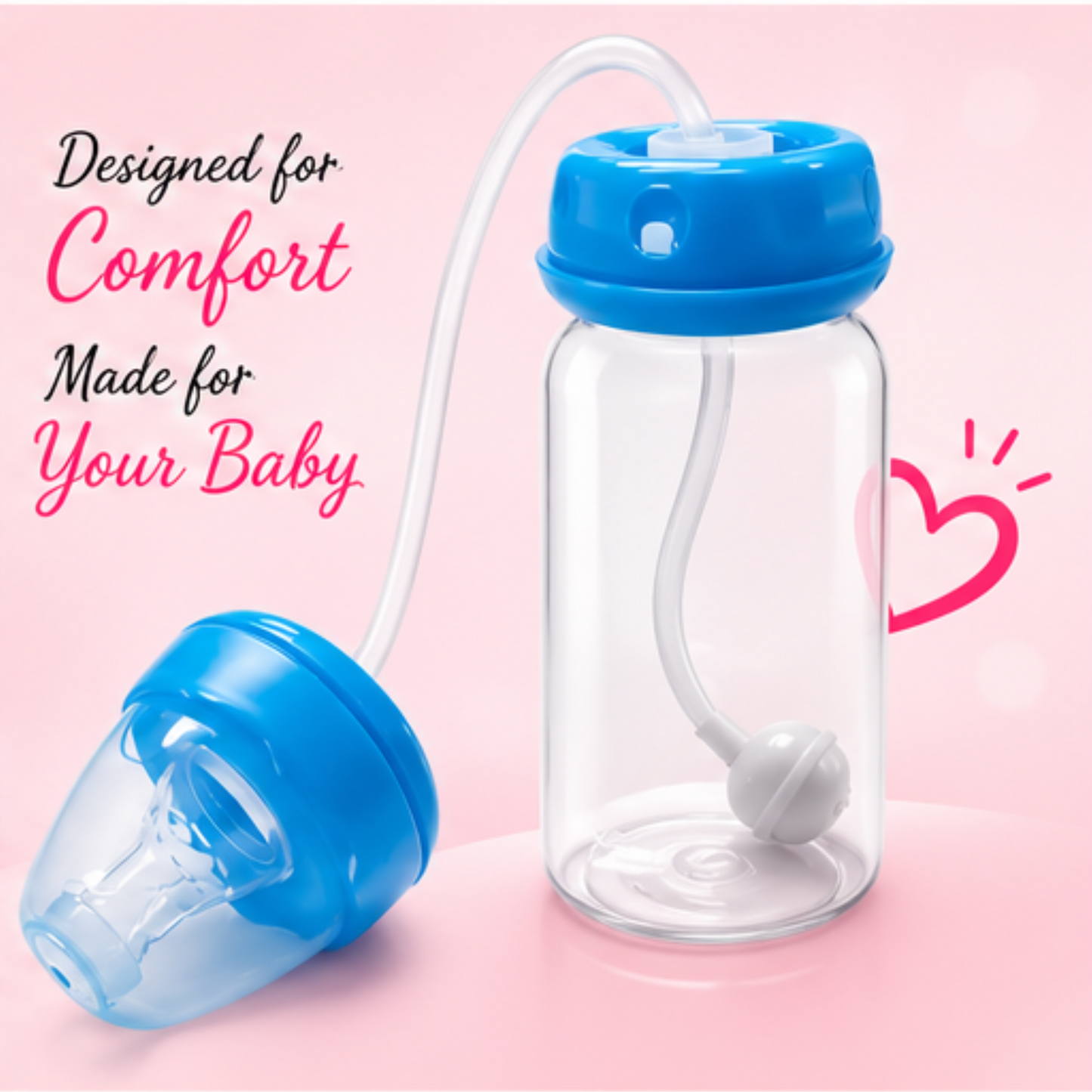 Hand Free Feeder | Anti-Colic, BPA-Free with 360° Gravity Straw