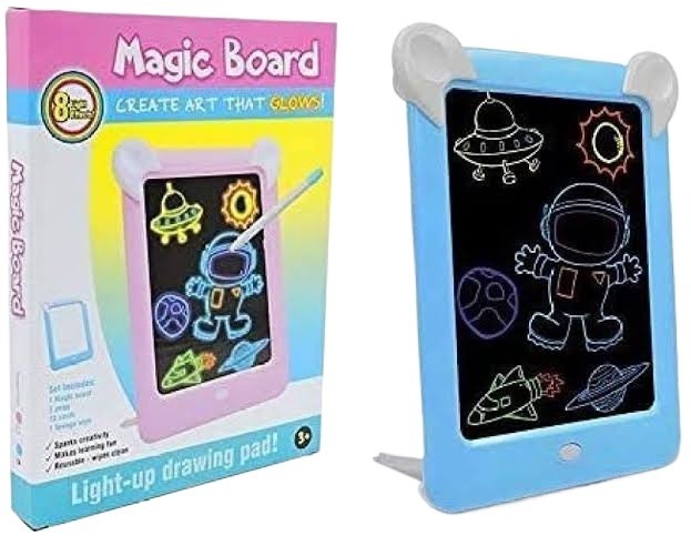 Kids Magic Glow Pad – 3D Light-Up Drawing Board | Interactive LED Art & Learning Tablet for Kids | Ages 3+