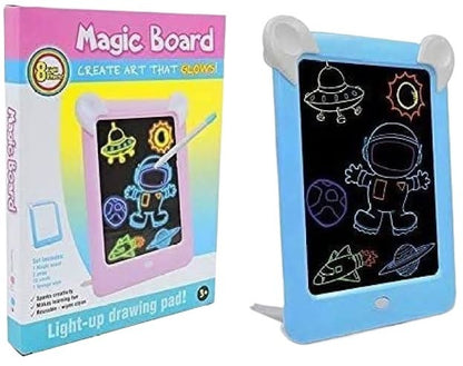 Kids Magic Glow Pad – 3D Light-Up Drawing Board | Interactive LED Art & Learning Tablet for Kids | Ages 3+