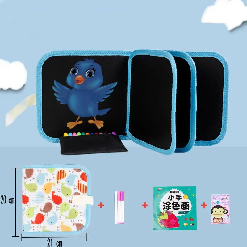 Reusable Drawing & Learning Book with 3 Color Markers
