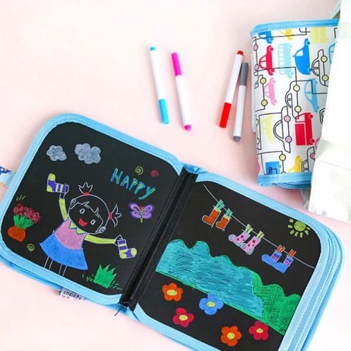 Reusable Drawing & Learning Book with 3 Color Markers