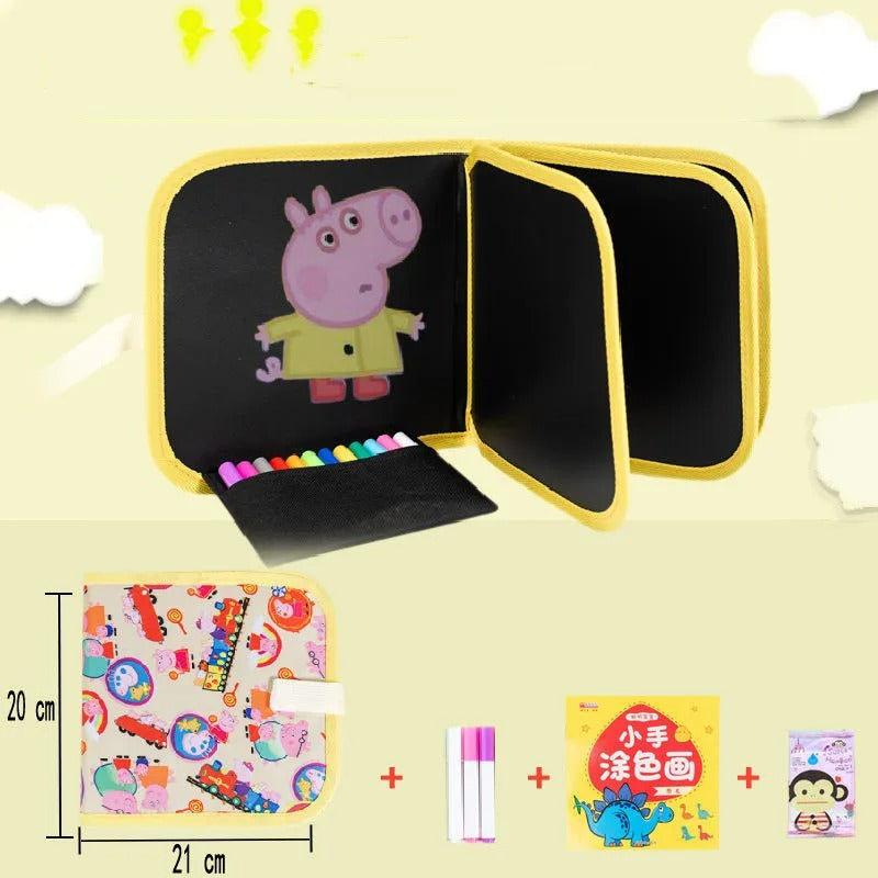Reusable Drawing & Learning Book with 3 Color Markers