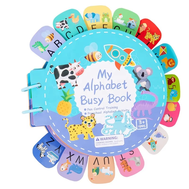 My Alphabet Busy Book – Interactive Learning Kit for Kids with Magnetic Letters, Stickers & Reusable Marker