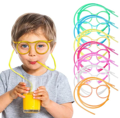 Funny Silly Straw Glasses – Creative Flexible Drinking Straw Eyeglasses | Fun Party Accessory for Kids & Adults