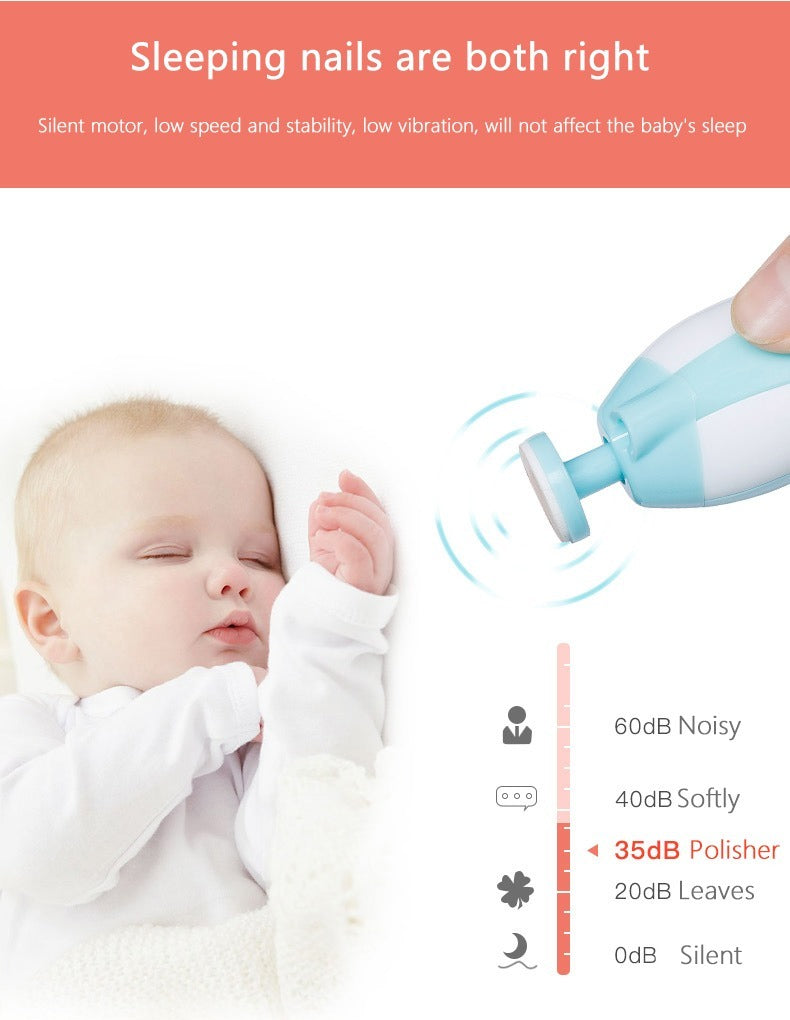 6-in-1 Electric Baby Nail Trimmer Set – Safe Silent Nail Filer for Newborns & Toddlers | With Storage Case
