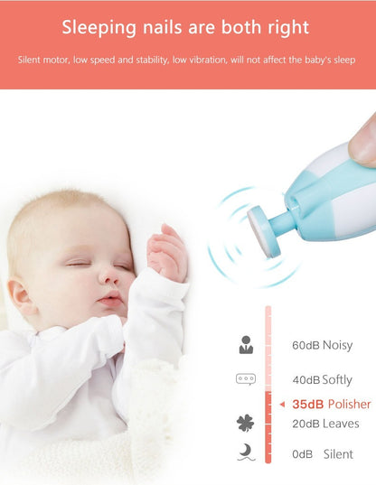 6-in-1 Electric Baby Nail Trimmer Set – Safe Silent Nail Filer for Newborns & Toddlers | With Storage Case