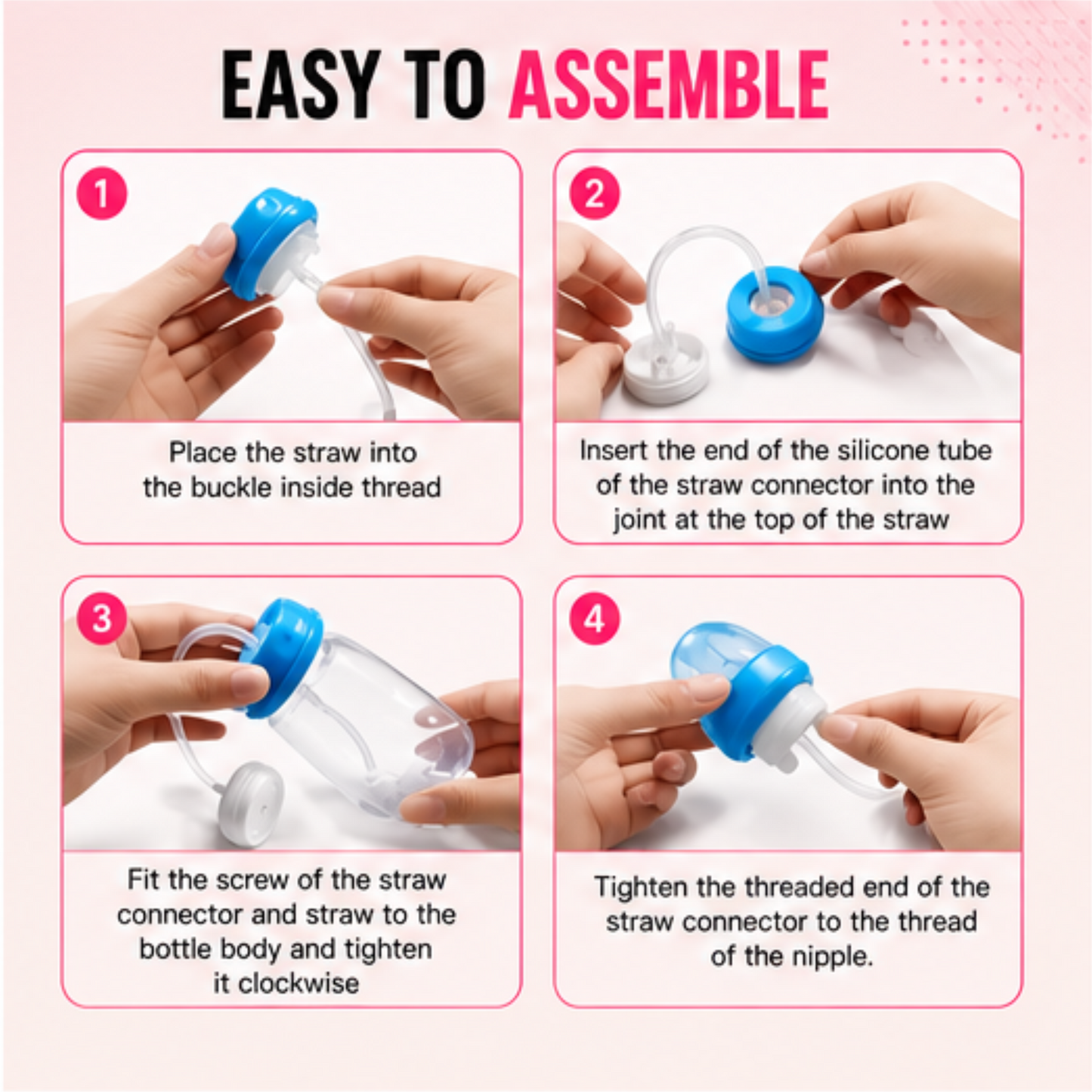 Hand Free Feeder | Anti-Colic, BPA-Free with 360° Gravity Straw