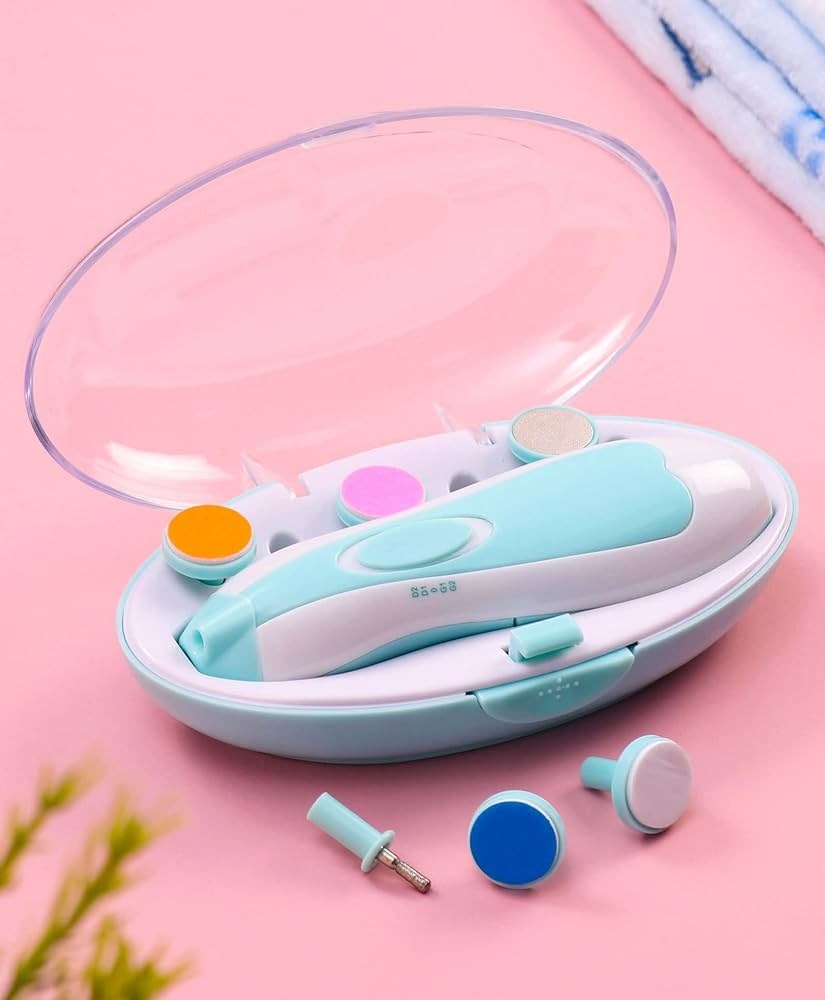 6-in-1 Electric Baby Nail Trimmer Set – Safe Silent Nail Filer for Newborns & Toddlers | With Storage Case