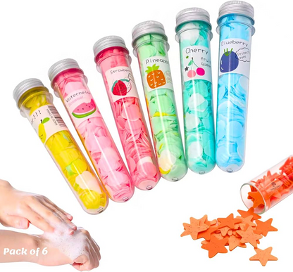 Portable Mini Paper Soap Sheets in Travel Tubes – Scented Disposable Hand Wash Flakes | Pack of 4