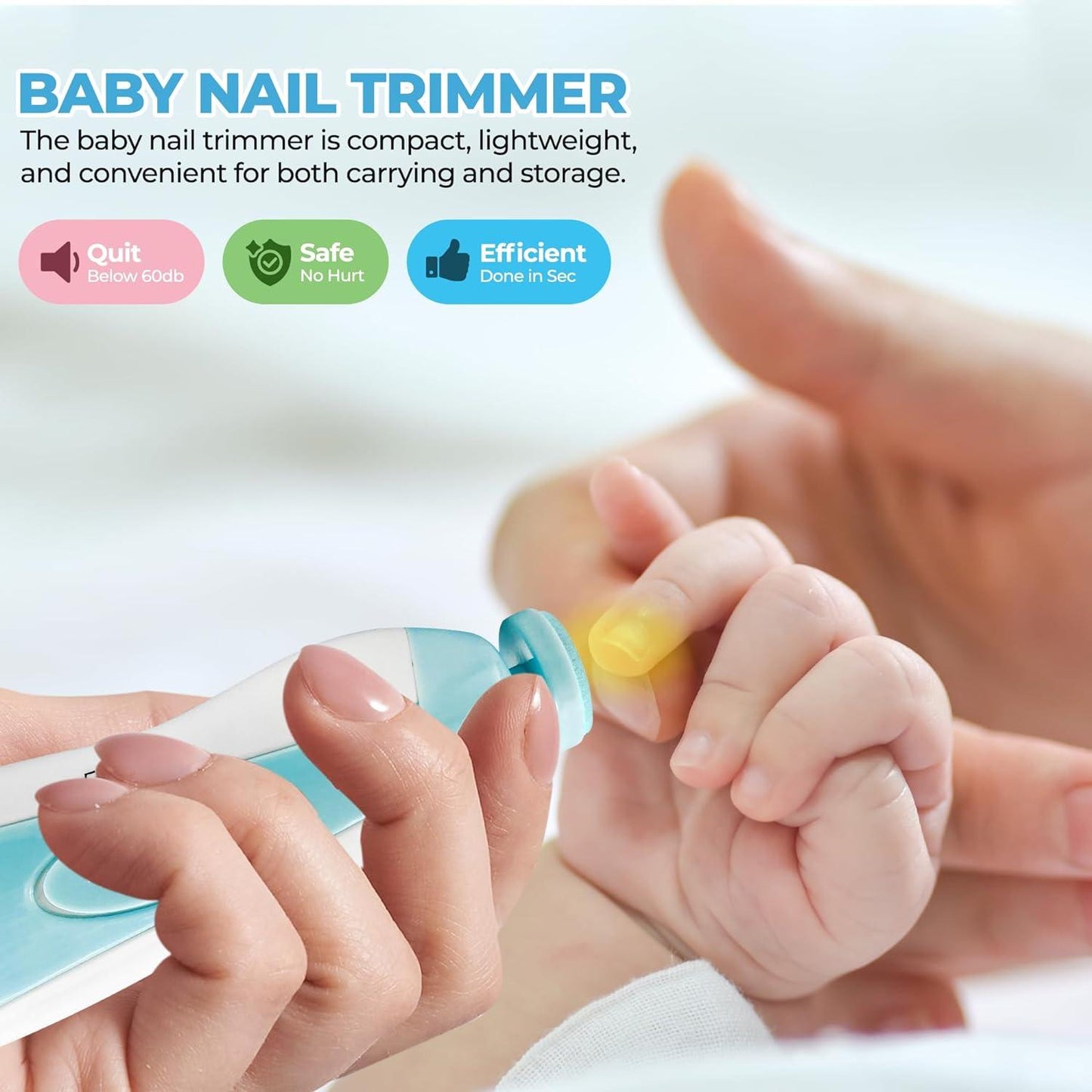 6-in-1 Electric Baby Nail Trimmer Set – Safe Silent Nail Filer for Newborns & Toddlers | With Storage Case