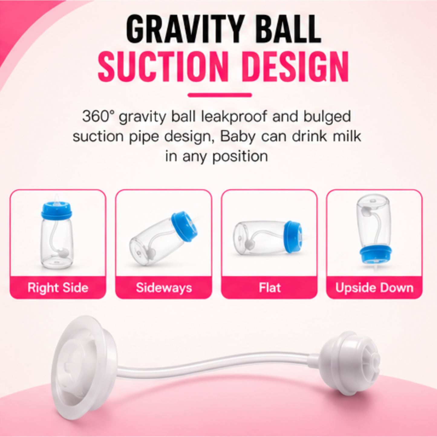 Hand Free Feeder | Anti-Colic, BPA-Free with 360° Gravity Straw