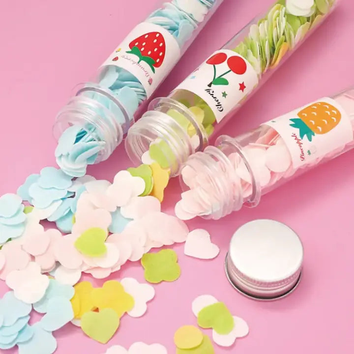 Portable Mini Paper Soap Sheets in Travel Tubes – Scented Disposable Hand Wash Flakes | Pack of 4