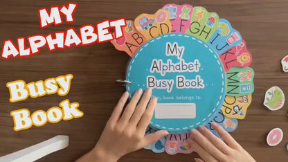 My Alphabet Busy Book – Interactive Learning Kit for Kids with Magnetic Letters, Stickers & Reusable Marker