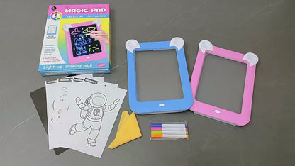Kids Magic Glow Pad – 3D Light-Up Drawing Board | Interactive LED Art & Learning Tablet for Kids | Ages 3+